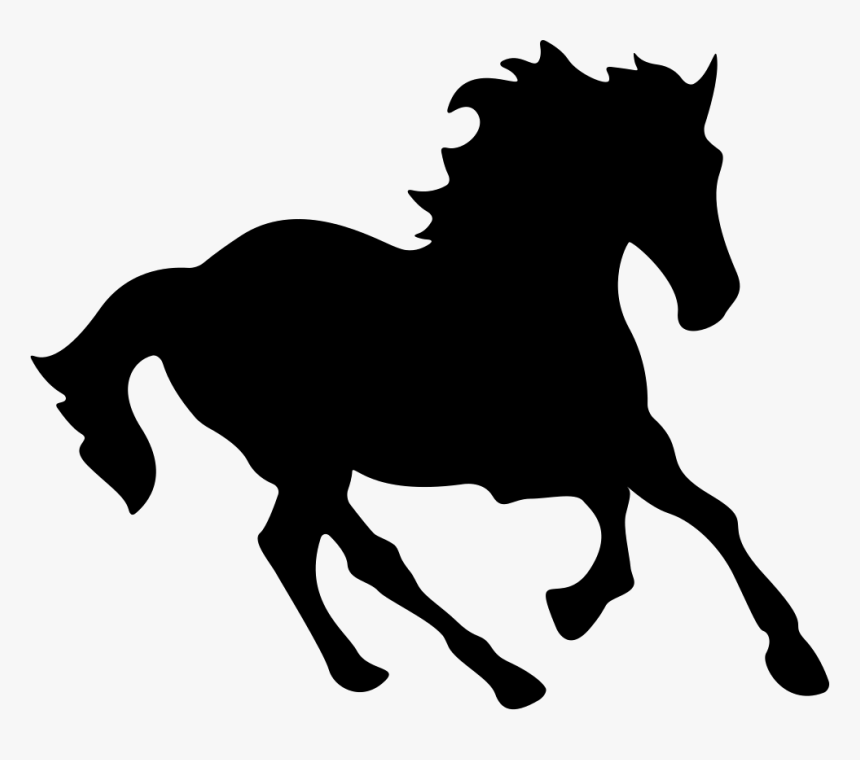 Horse Black Running Shape Comments - Horse Icon Png, Transparent Png, Free Download