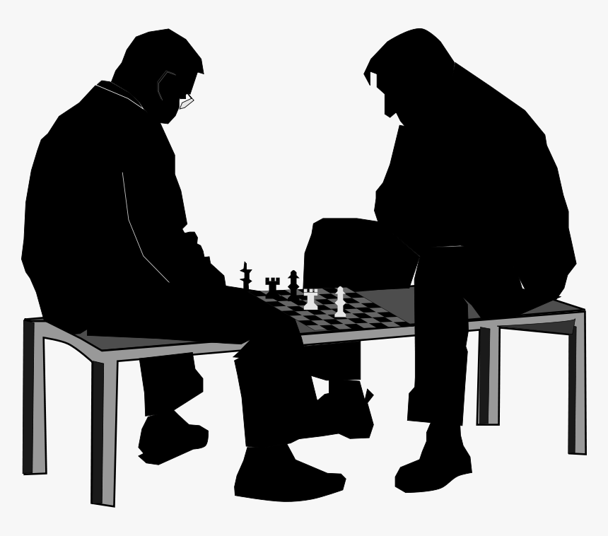 Chess Match - Playing Chess Silhouette Png, Transparent Png, Free Download