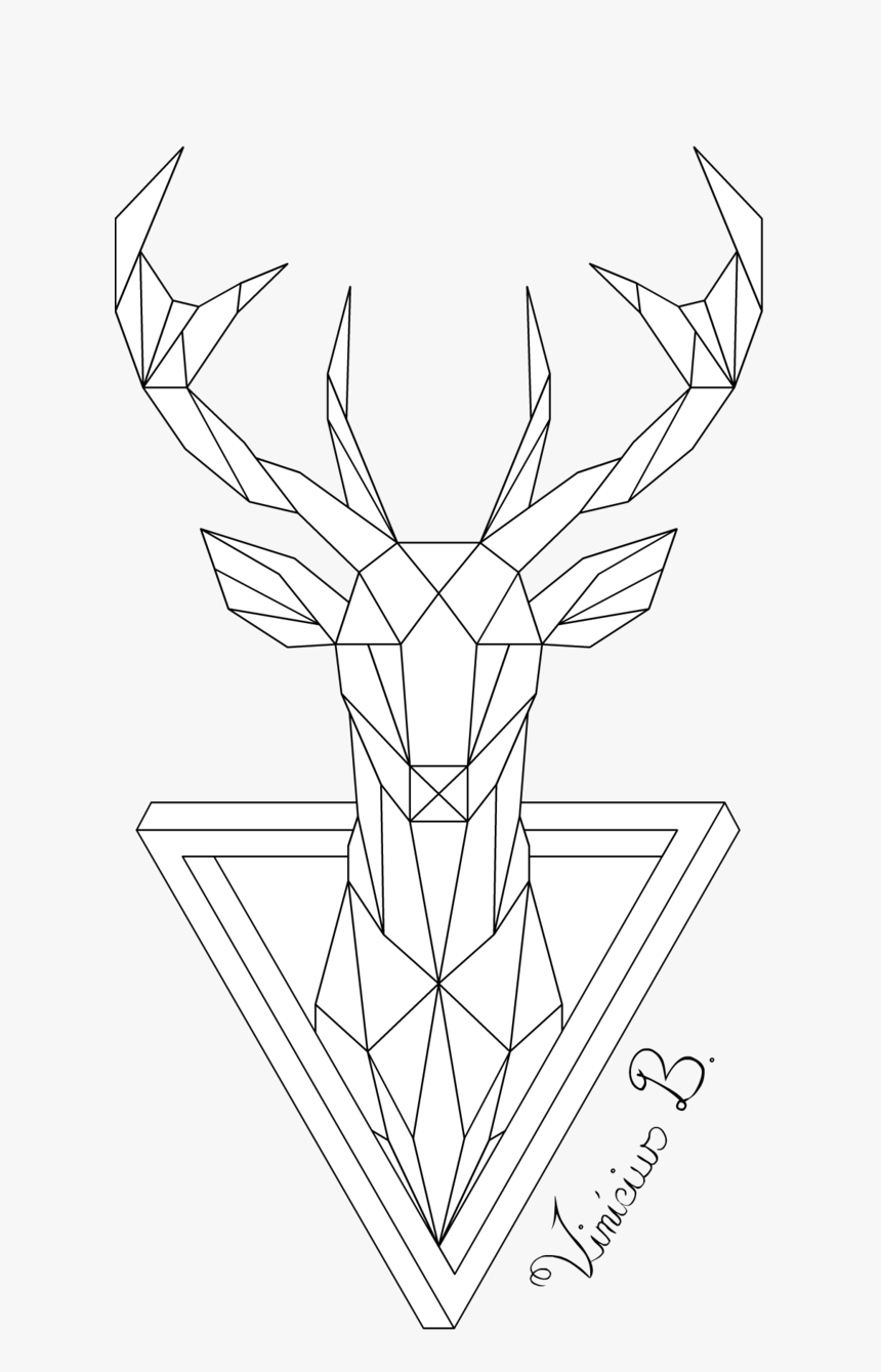 Transparent Geometric Lines Png - Geometric Deer Head Png, Png Download ...