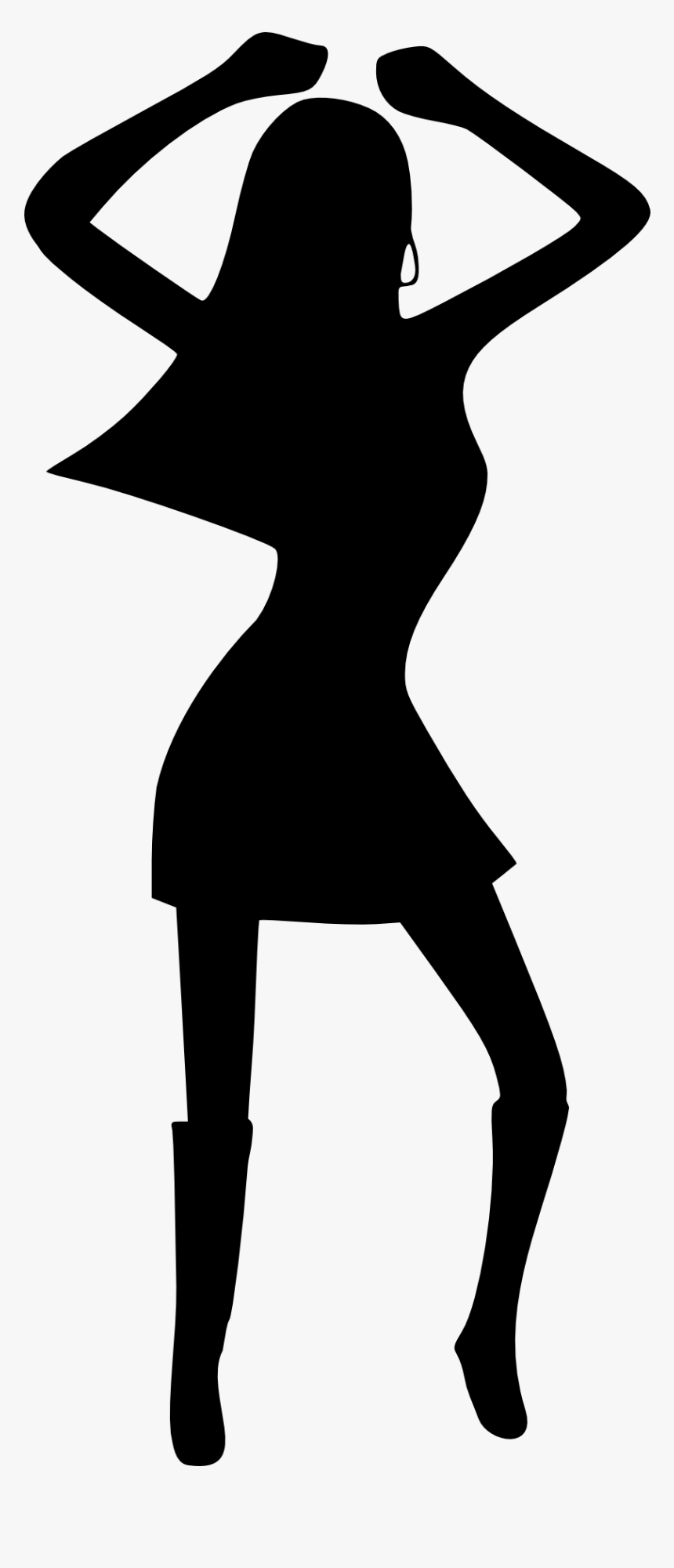 Girl Woman Dancing Disco Black White Drawing Silhouette Disco