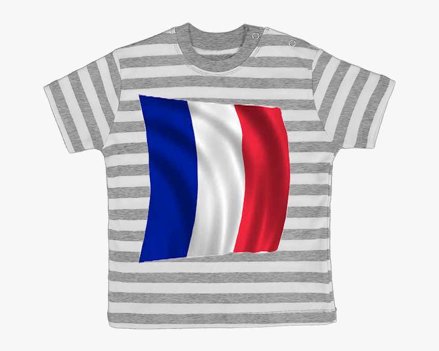 T-shirt Bébé À Rayures Drapeau Français Par Mebarek - T-shirt, HD Png Download, Free Download