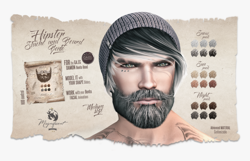 Magnificent Beard Second Life, HD Png Download, Free Download