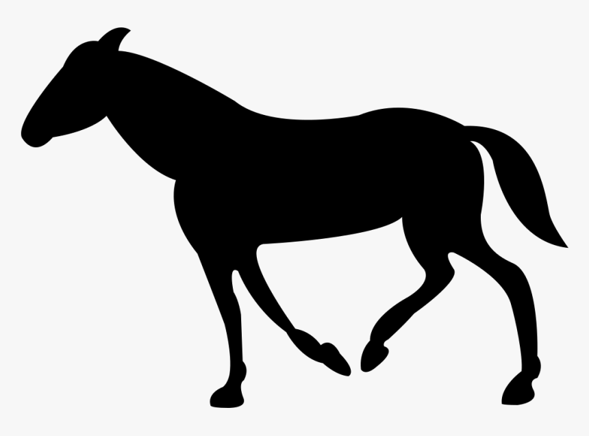 Black Walking Horse With Tail Down - Contorno De Un Caballo, HD Png Download, Free Download