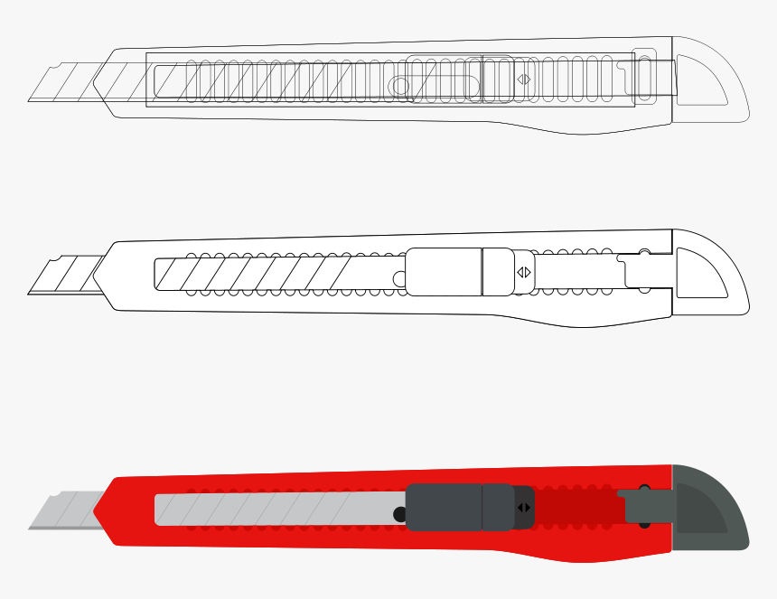 Boxcutter By Rones - Paper Cutter Drawing, HD Png Download, Free Download