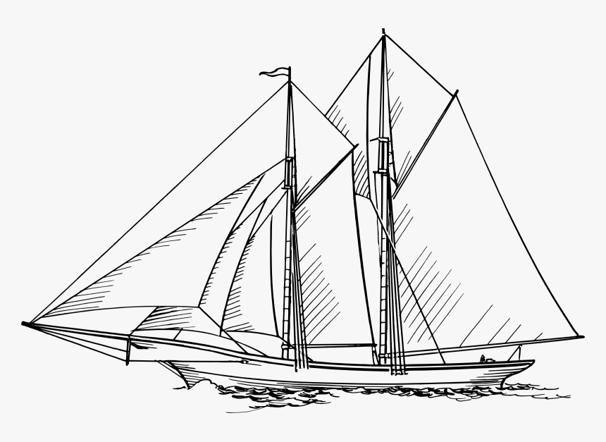 Sailing Ship 23 Clip Arts - Fore And Aft Ship, HD Png Download, Free Download