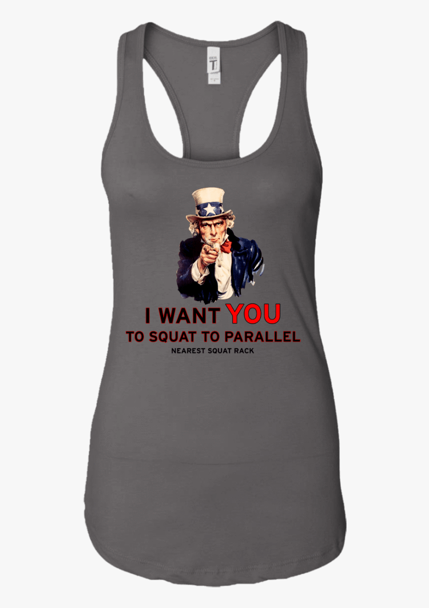 T Shirts Dark Grey / X Small Uncle Sam Women"s Racerback - Shirt, HD Png Download, Free Download