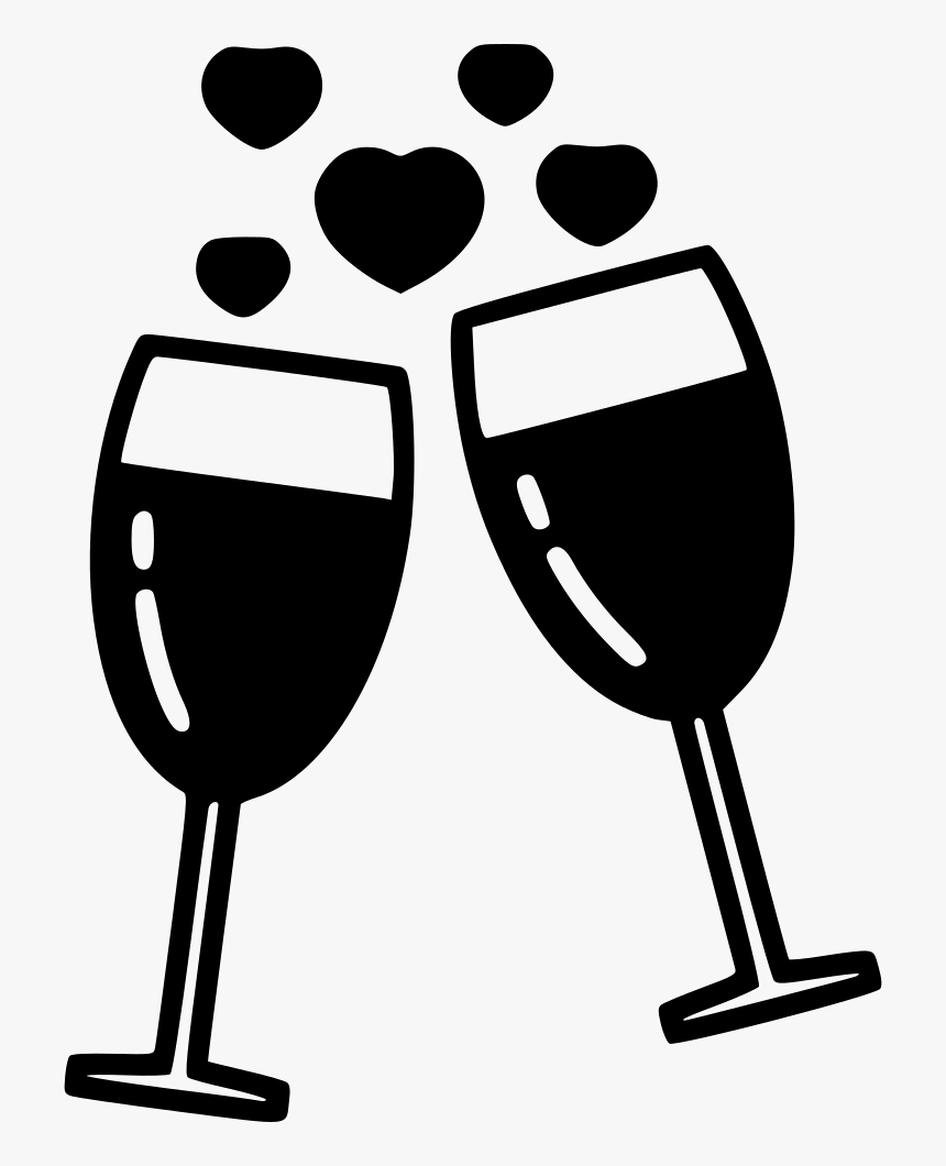 Champagne - 2 Wine Glass Icon, HD Png Download - kindpng