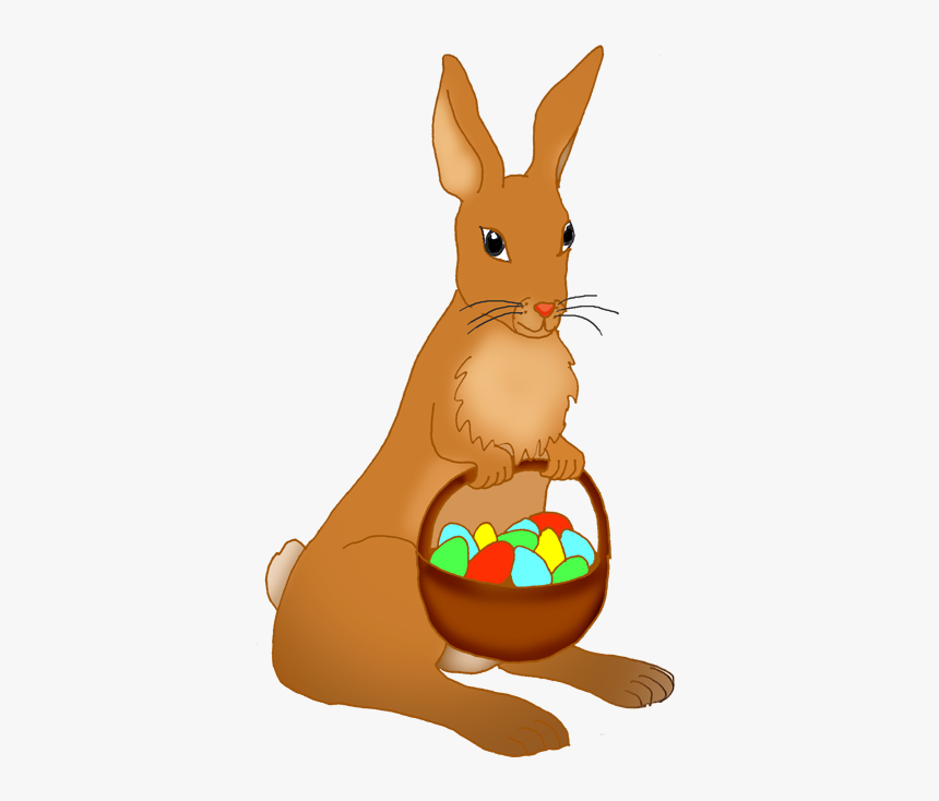 Easter Bunny With Basket With Eggs - Easter Bunny With Basket Of Eggs, HD Png Download, Free Download