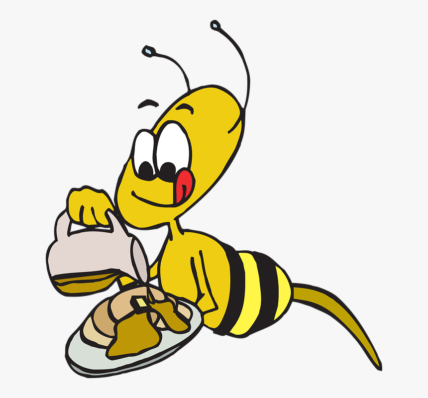 Cartoon Bees Clipart 18, Buy Clip Art - Bee Eating Honey Cartoon, HD Png Download, Free Download