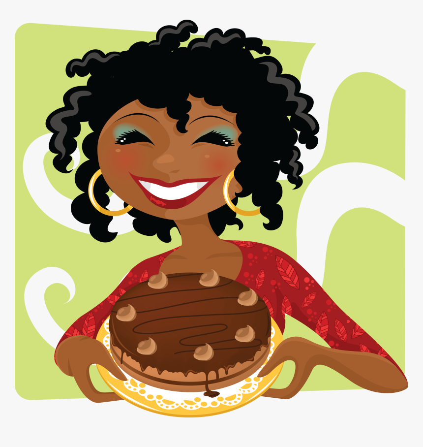 Woman With Cake - Mulher Fazendo Bolo Desenho, HD Png Download, Free Download