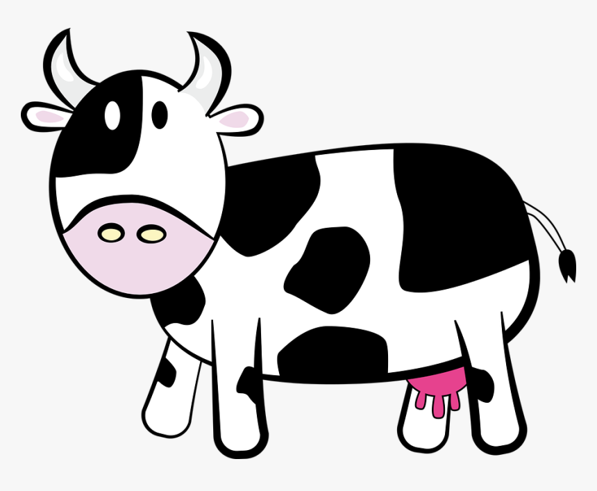 Cartoon Cow Free Vector Graphic Animal Bovine Cartoon - Cartoon Cow Transparent Background, HD Png Download, Free Download