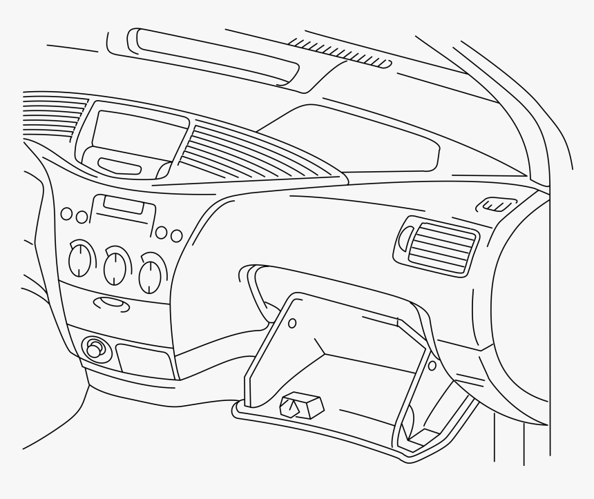 Automobile Dashboard Clip Arts - Drawing Of Car Dashboard, HD Png Download, Free Download