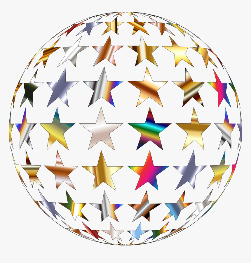 Metallic Shiny Stars Sphere Clip Arts - Circle, HD Png Download, Free Download