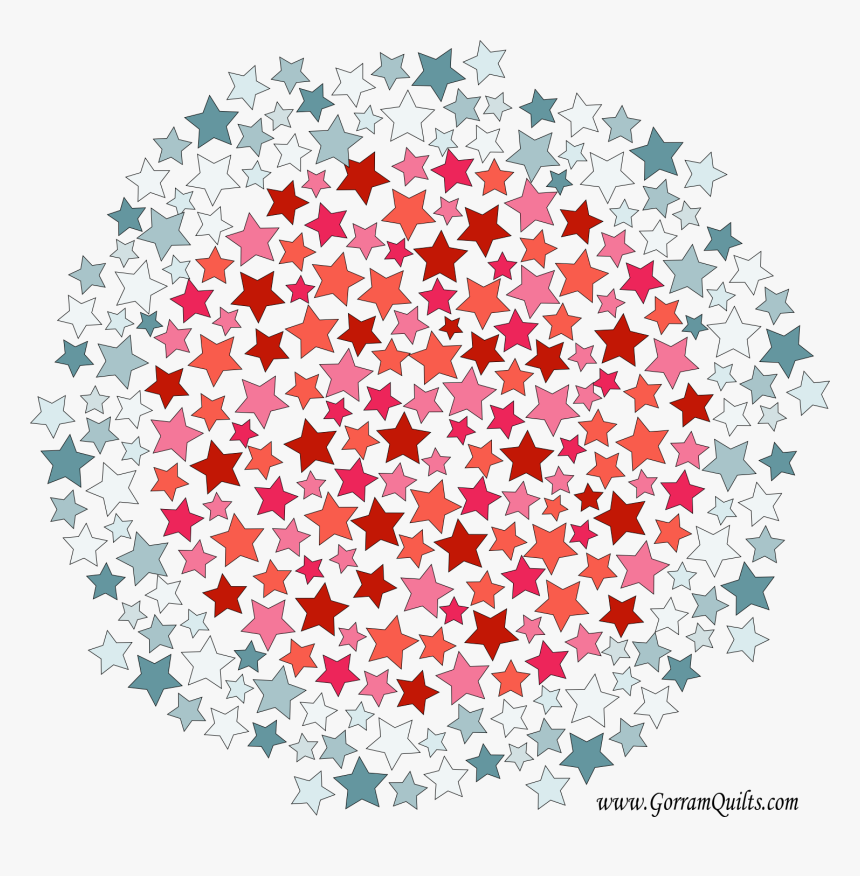 Quilt Design A Day Qdad Inkscape Stars Circle Red White - Circle, HD Png Download, Free Download