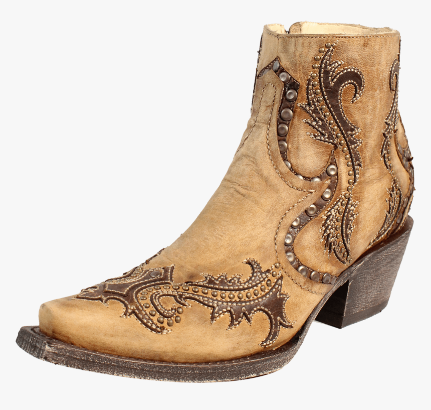 Corral Women"s Studs & Overlay Ankle Boot - Corral Boots Tan Overlay, HD Png Download, Free Download