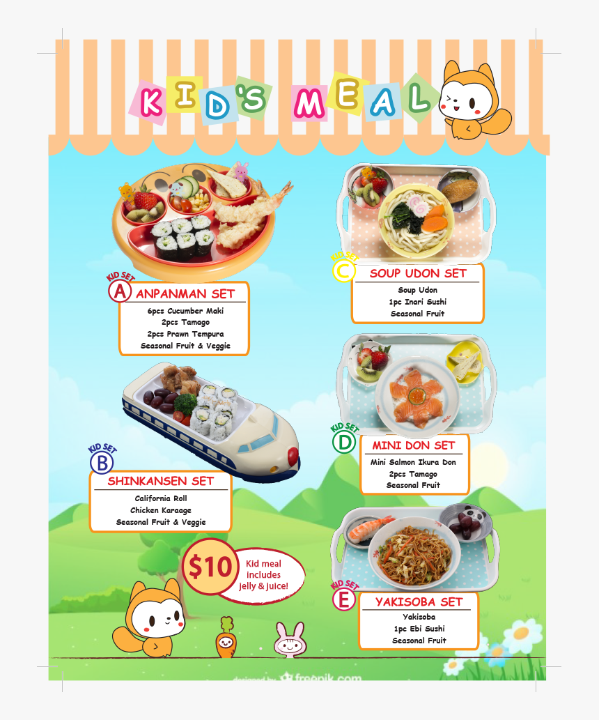 Toku-kids Menu May2018 - Fast Food, HD Png Download, Free Download