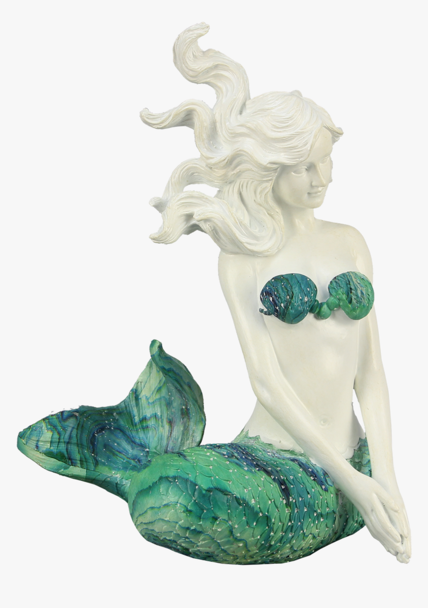 Sitting Mermaid With Swirl Tail - Carving, HD Png Download, Free Download