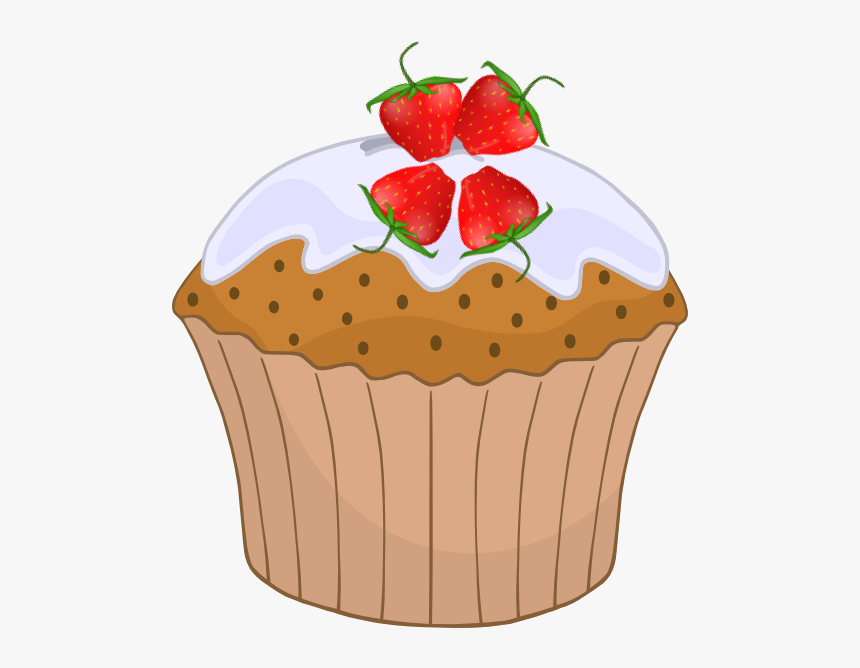 Strawberry Cupcake Clip Art, HD Png Download, Free Download