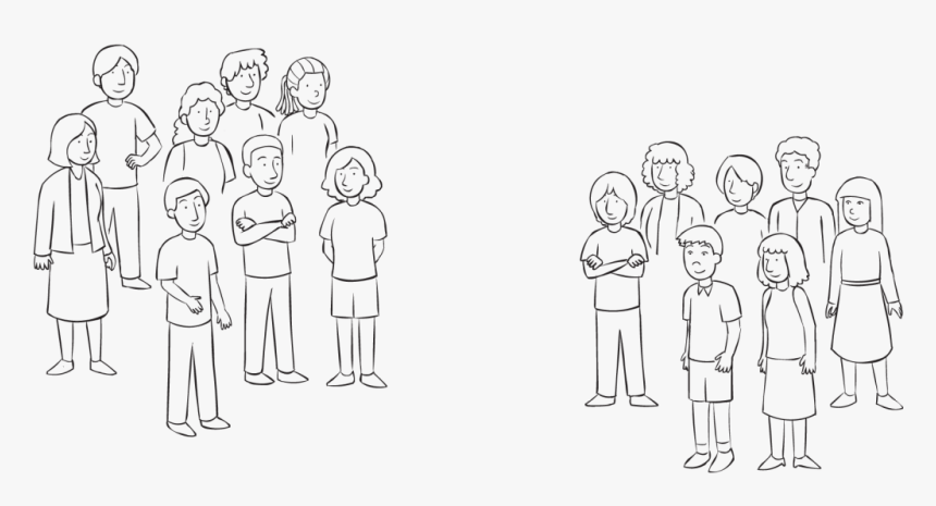 Transparent Groups Of People Png - Sketch, Png Download, Free Download