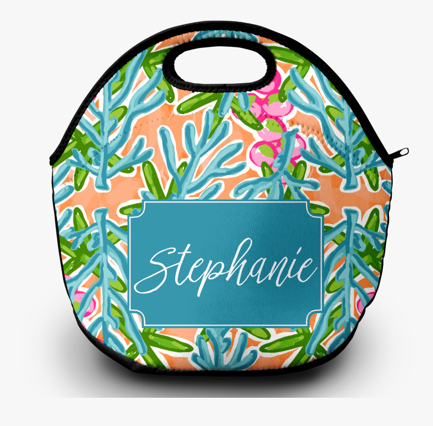 Monogram Lunch Bag Blue Coral Reef - Illustration, HD Png Download, Free Download