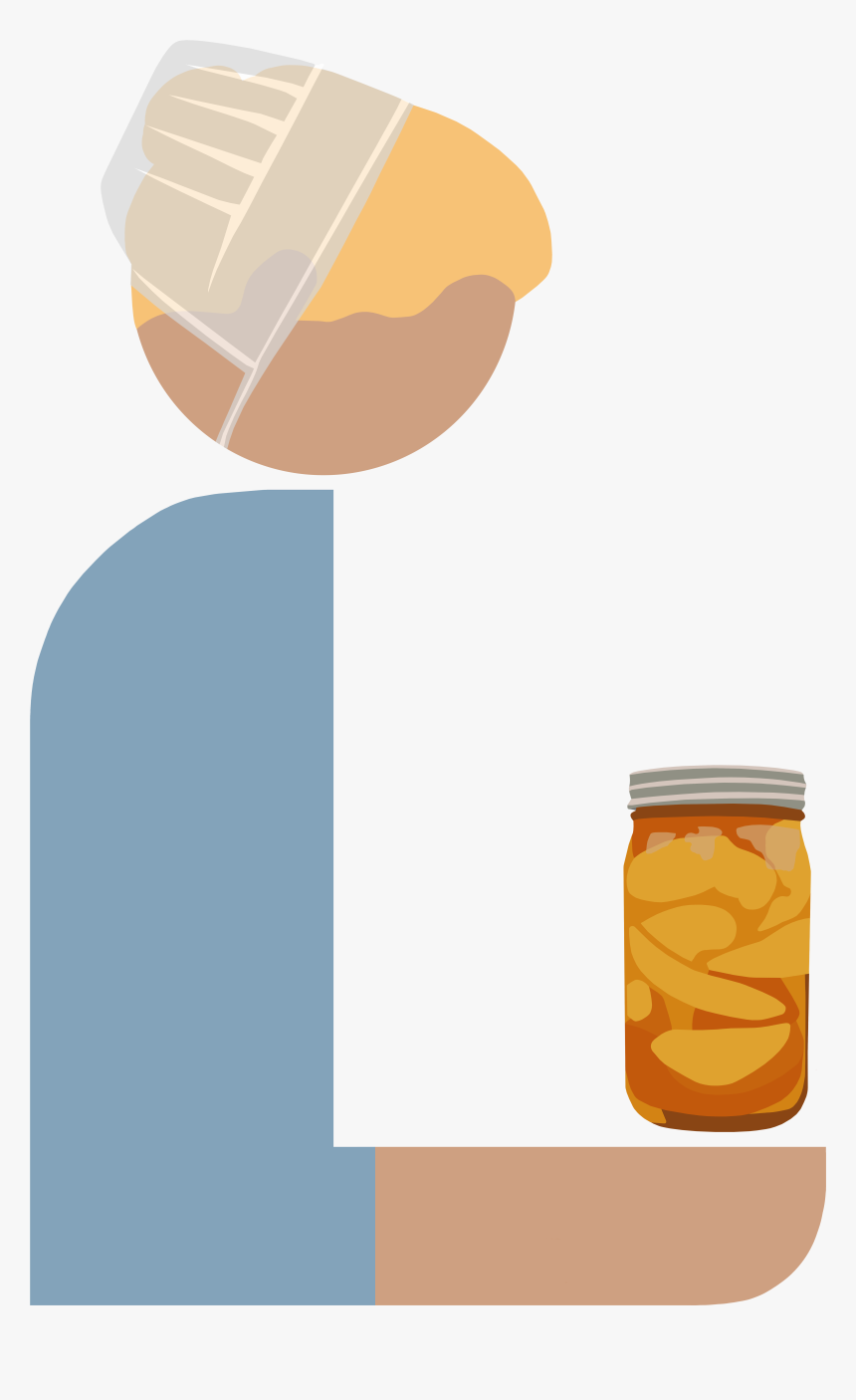 An Amish Or Mennonite Woman Holds A Jar Of Preserved, HD Png Download, Free Download