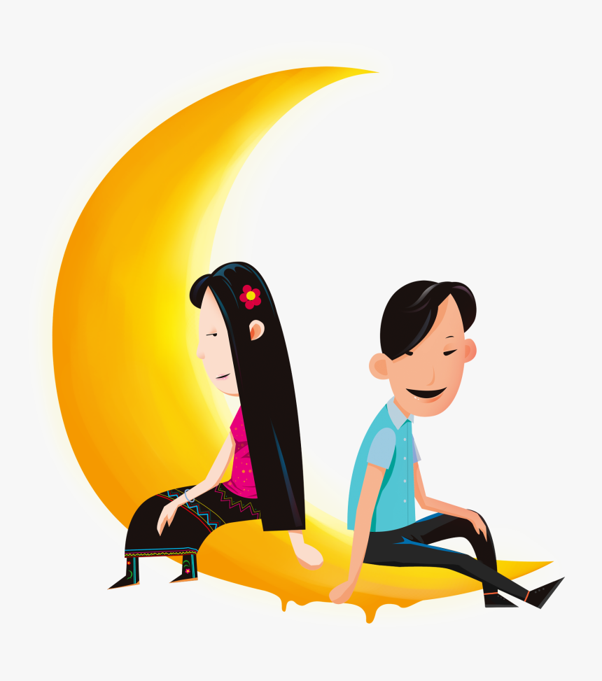 Cartoon Creative Decorative Design Moon Png And Psd - Illustration, Transparent Png, Free Download