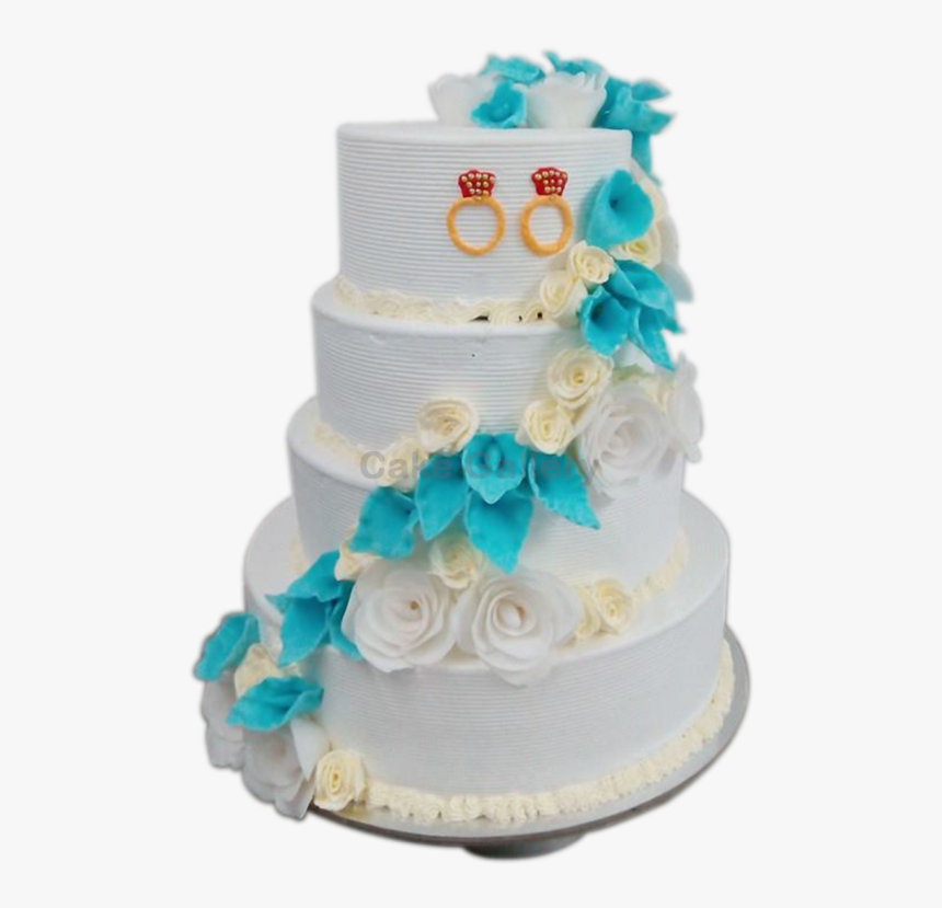 Blue Rose Wedding Cake - Wedding Cake Png, Transparent Png, Free Download
