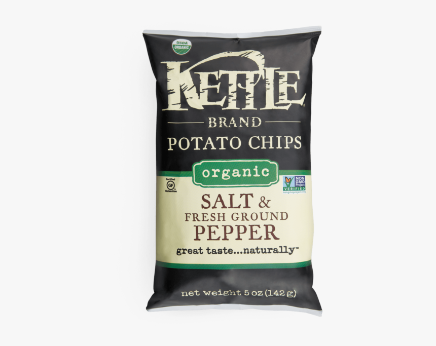 Salt & Fresh Ground Pepper Organic Potato Chips - Kettle Brand Organic Salt & Fresh Ground Pepper, HD Png Download, Free Download