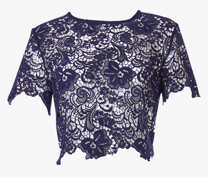 Piq Top Anina Midnightblue Guipurelace - Blouse, HD Png Download - kindpng
