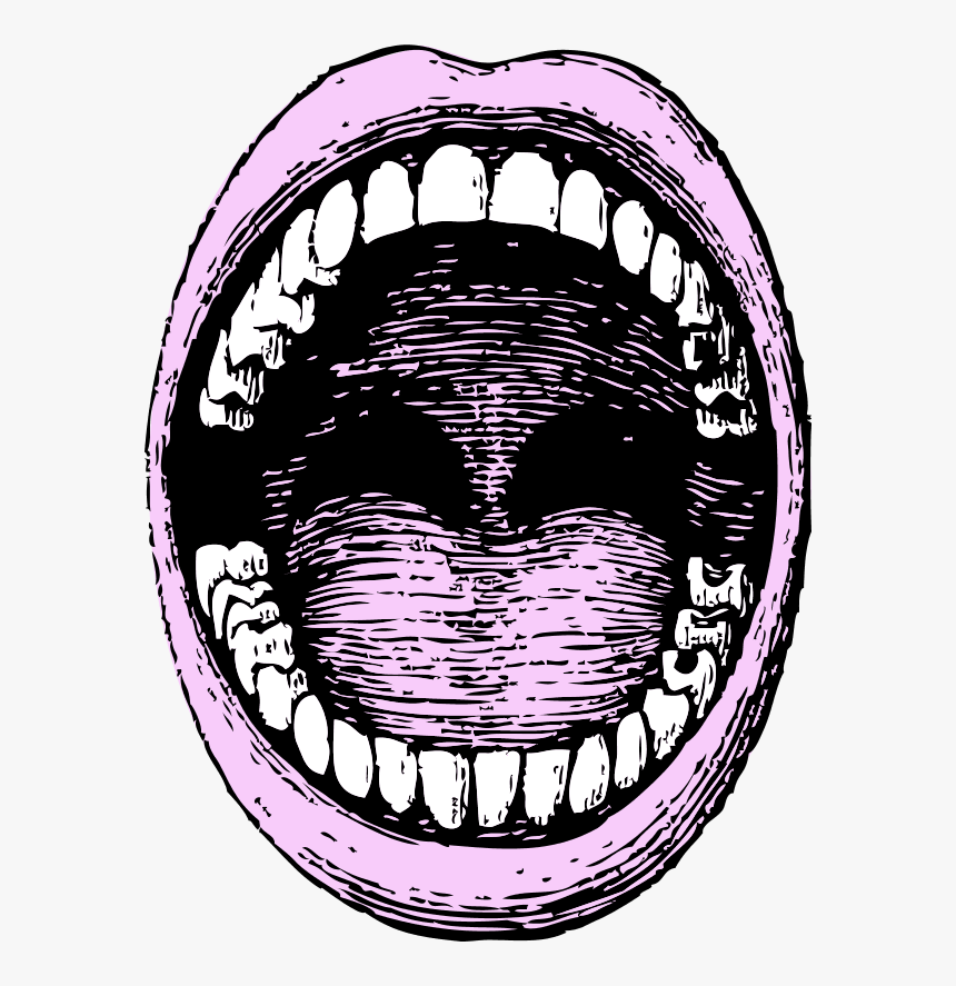 Drawing Shark Open Mouth - Man Open Mouth Drawing, HD Png Download, Free Download