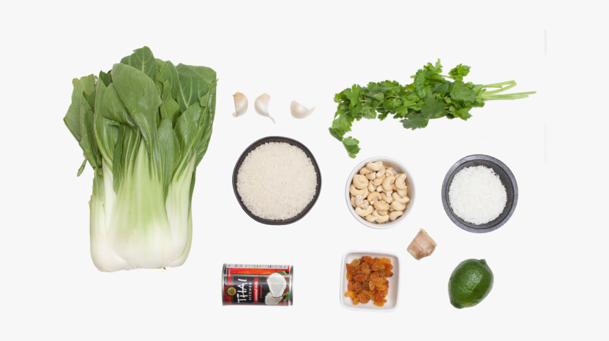 Coconut Jasmine Rice With Bok Choy, Cashews & Golden - Cruciferous Vegetables, HD Png Download, Free Download