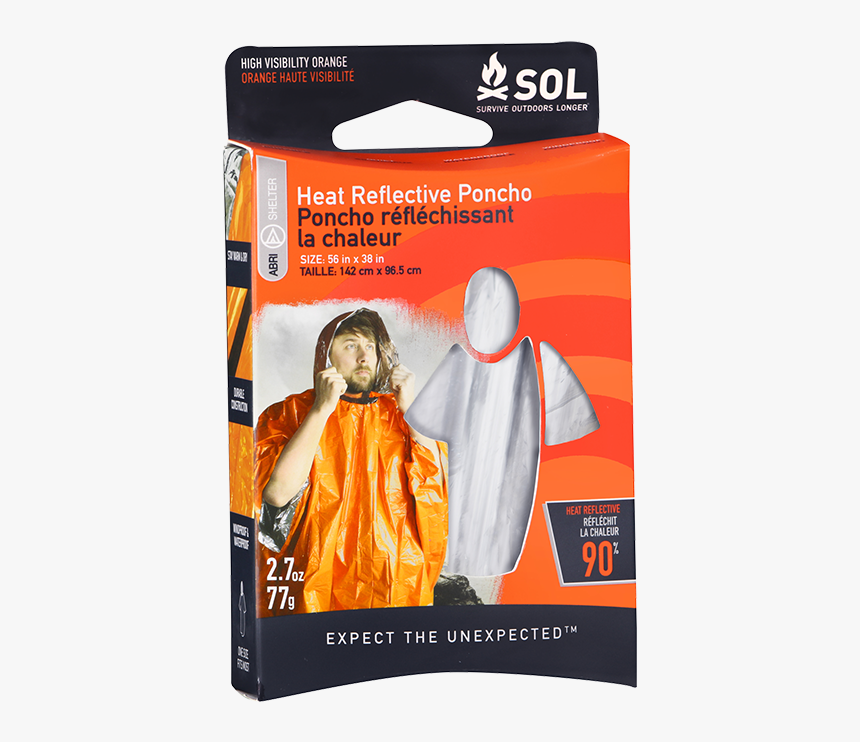 Sol Heat Reflective Survival Poncho - Poncho, HD Png Download, Free Download