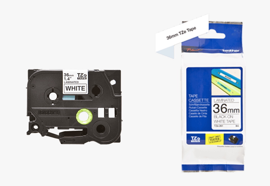 Brother P Touch Tapes, 36 Mm, Black On White Tape - Brother Industries, HD Png Download, Free Download