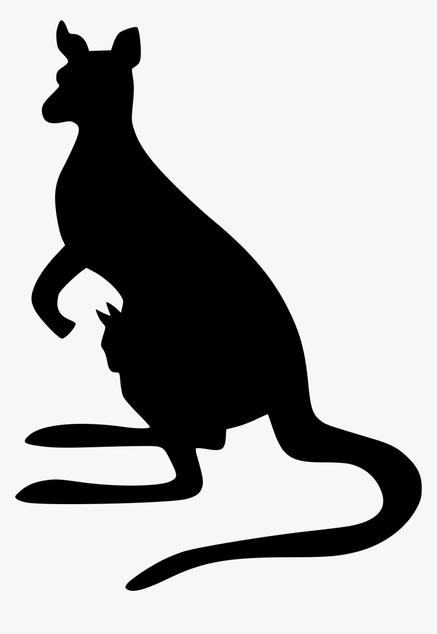 Kangaroo - Kangaroo Silhouette With Baby, HD Png Download, Free Download