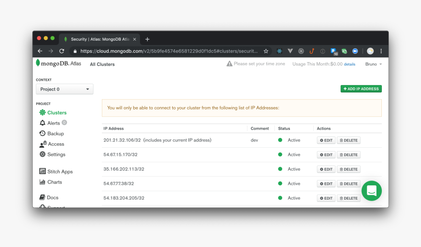 Whitelisiting Auth0"s Ip Addresses On Mongodb Atlas - Mongodb Atlas, HD Png Download, Free Download