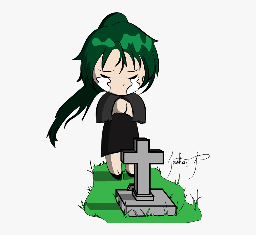 Crying Chibi Girl Crying At A Gravestone By 14jonathan - Chibi Anime Girl Crying, HD Png Download, Free Download