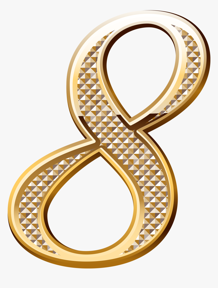 Deco Number Eight Clipart - Number 0 Gold Png, Transparent Png, Free Download