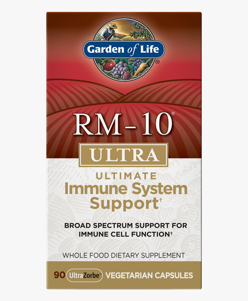 Rm 10 Ultra Immune System Support 90 Vegetarian Capsules"
 - Garden Of Life, HD Png Download, Free Download