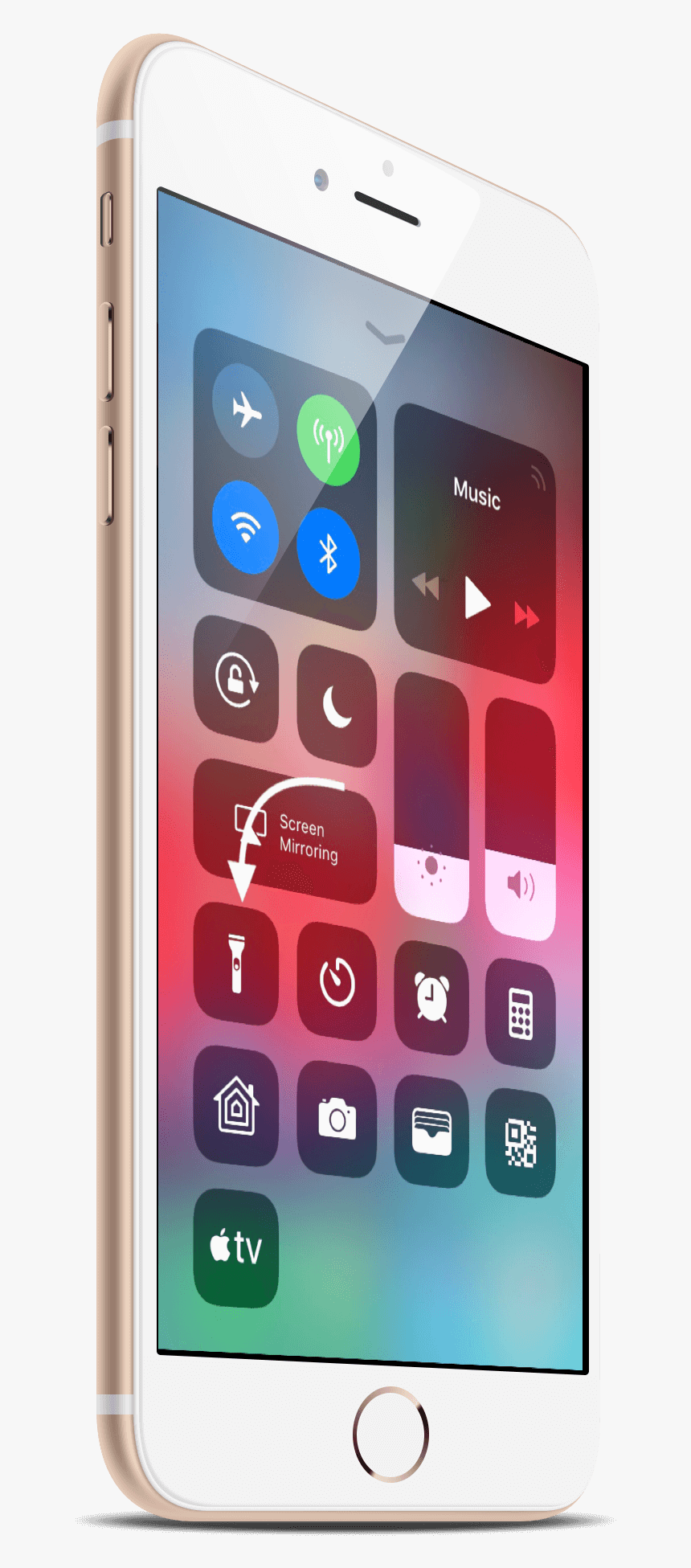 flashlight icon in control center iphone hd png download kindpng kindpng