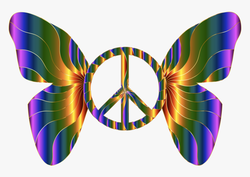 Butterfly Peace Symbol With Wings, HD Png Download, Free Download