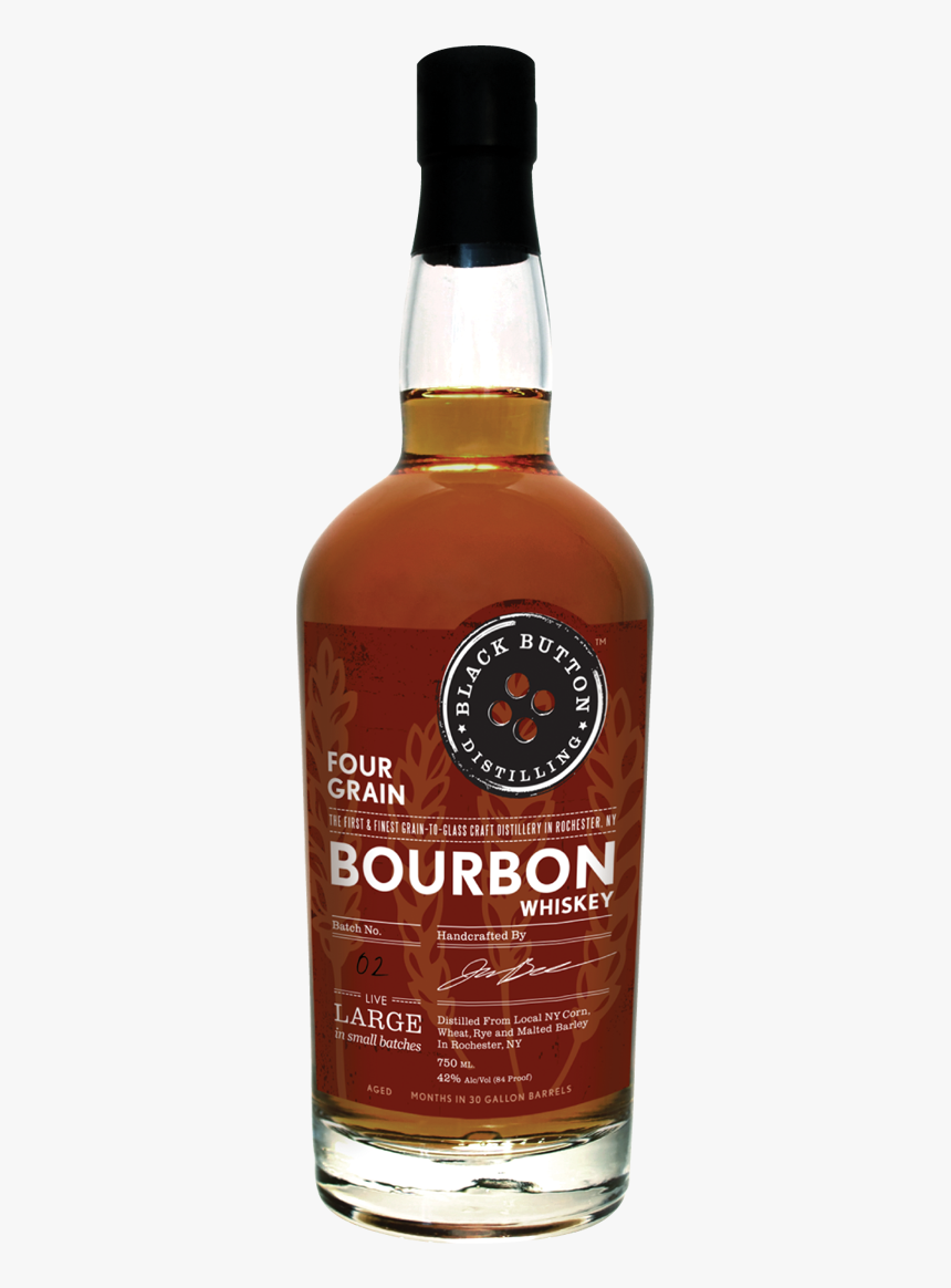 Black Button 4 Grain Bourbon Bottle - Black Button Distillery, HD Png Download, Free Download