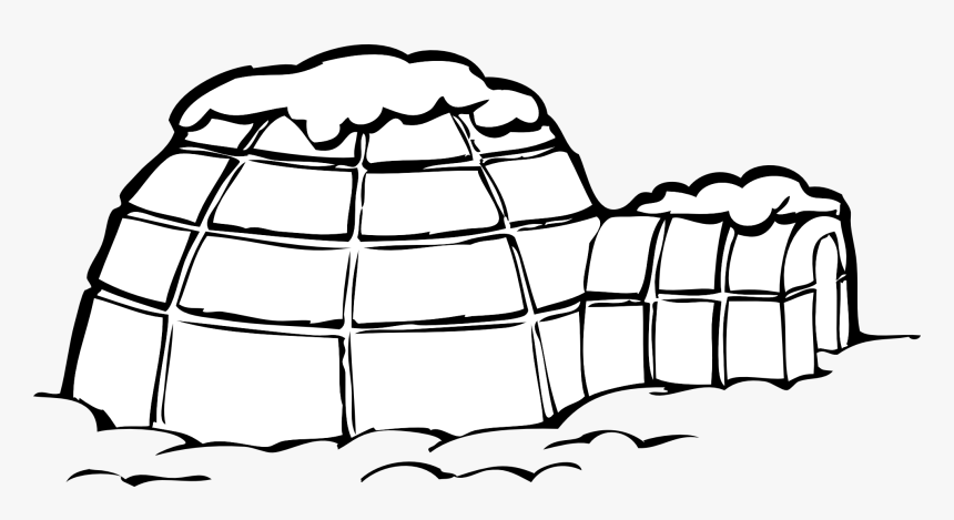 Igloo Pictures - Black And White Igloo Clipart, HD Png Download, Free Download