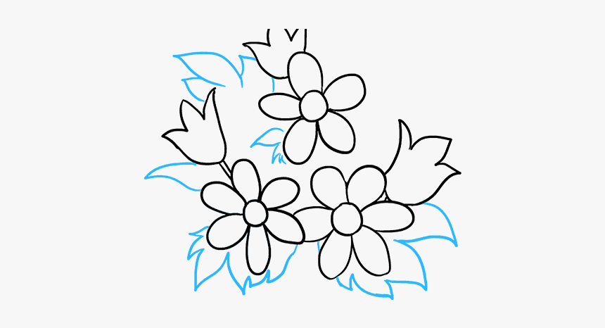 Easy Bunch Of Flowers To Draw, HD Png Download, Free Download