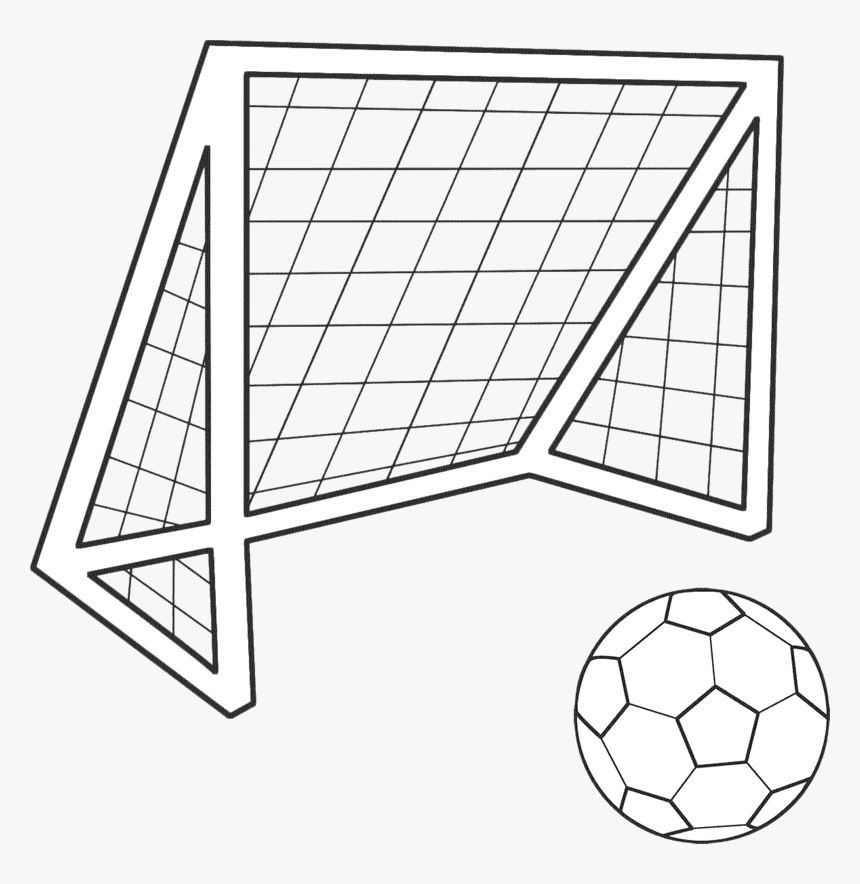 Goal Background Football Transparent - Soccer Goal Drawing Easy, HD Png  Download - kindpng