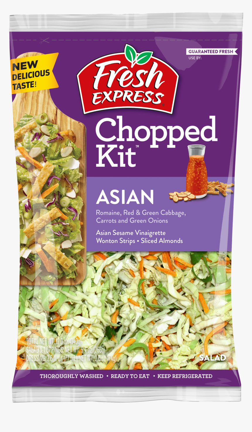 Asian Chopped Salad Kit - Fresh Express Chopped Caesar Salad Kit, HD Png Download, Free Download