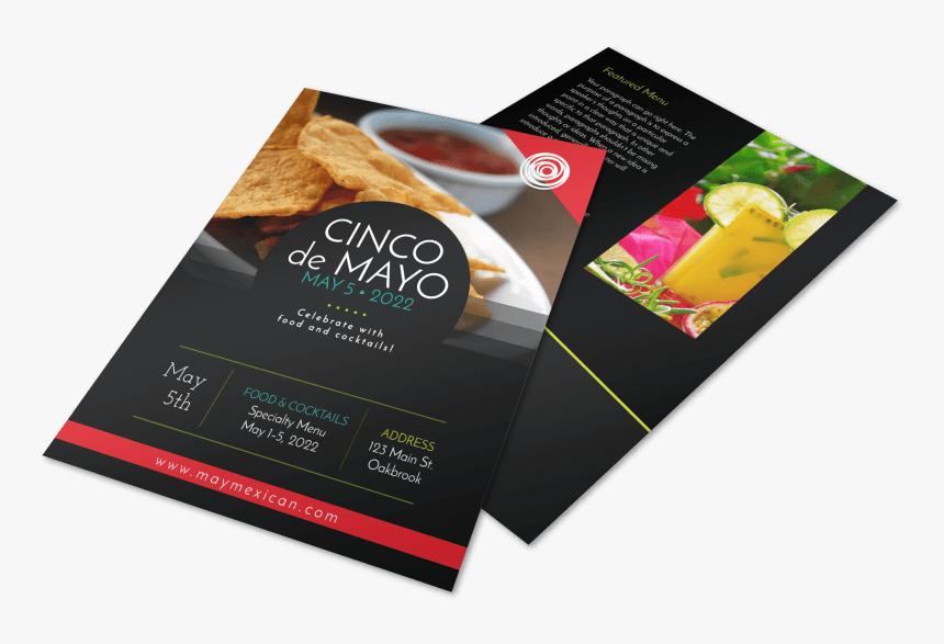 Cinco De Mayo Restaurant Menu Flyer Template Preview - Flyer, HD Png Download, Free Download