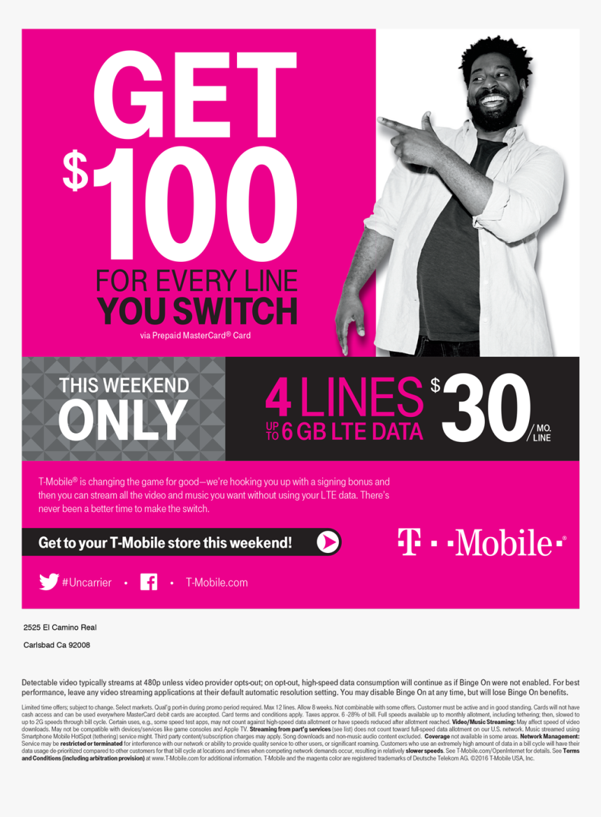 T Mobile Web - T Mobile Flyer, HD Png Download, Free Download