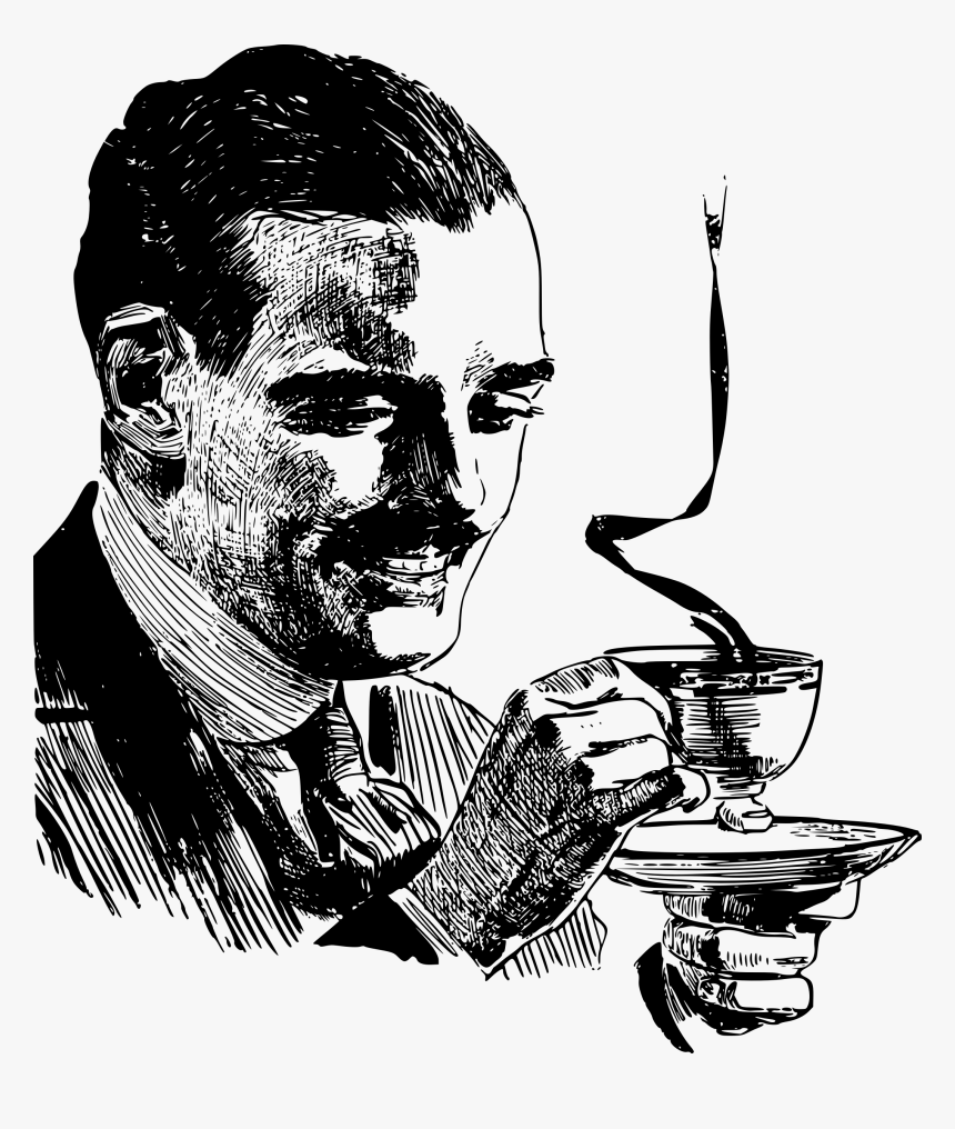 Mustache Man With Coffee Clip Arts, HD Png Download, Free Download