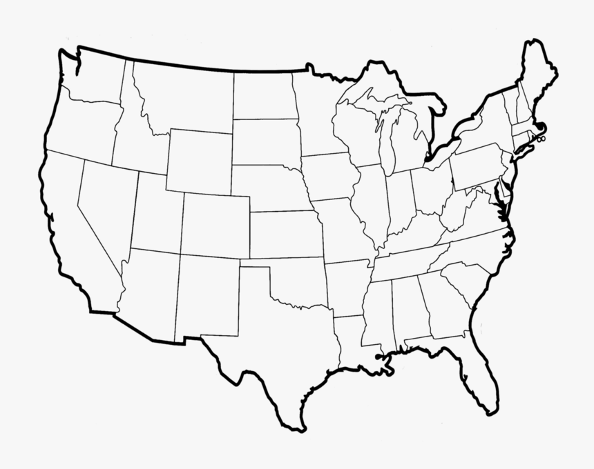 Transparent Usa Map Outline Png, Png Download - kindpng