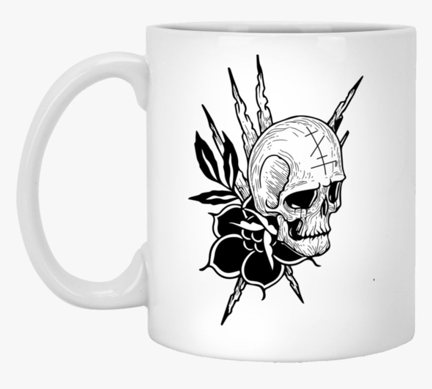 Classic Skull - Tattoos Art - 11 Oz - White Mug -, HD Png Download, Free Download